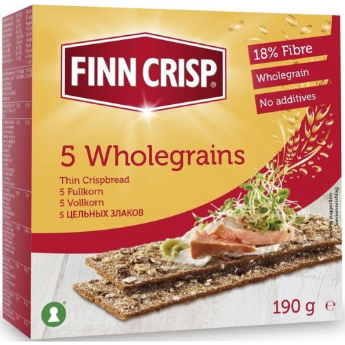 Хлебцы Finn Crisp 5 Wholegrain 5 цельных злаков (190 гр)