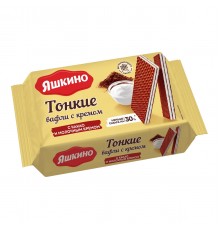Вафли Яшкино тонкие с какао и молочным кремом (144 гр)