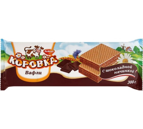 Вафли Коровка с шоколадной начинкой Рот Фронт (300 гр)