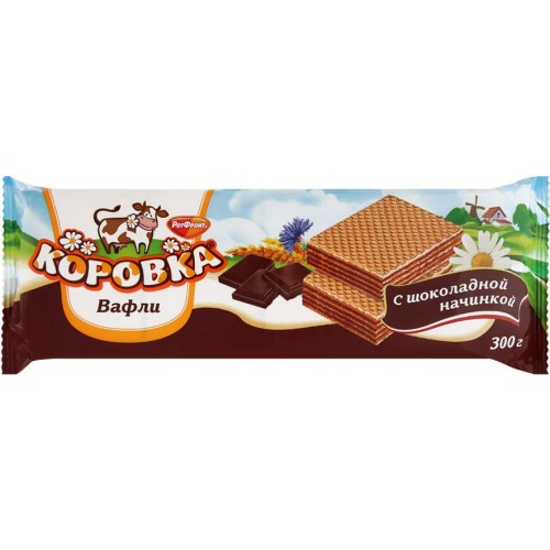 Вафли Коровка с шоколадной начинкой Рот Фронт (300 гр)