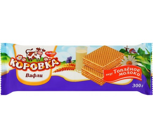 Вафли Коровка вкус топленое молоко Рот Фронт (300 гр)