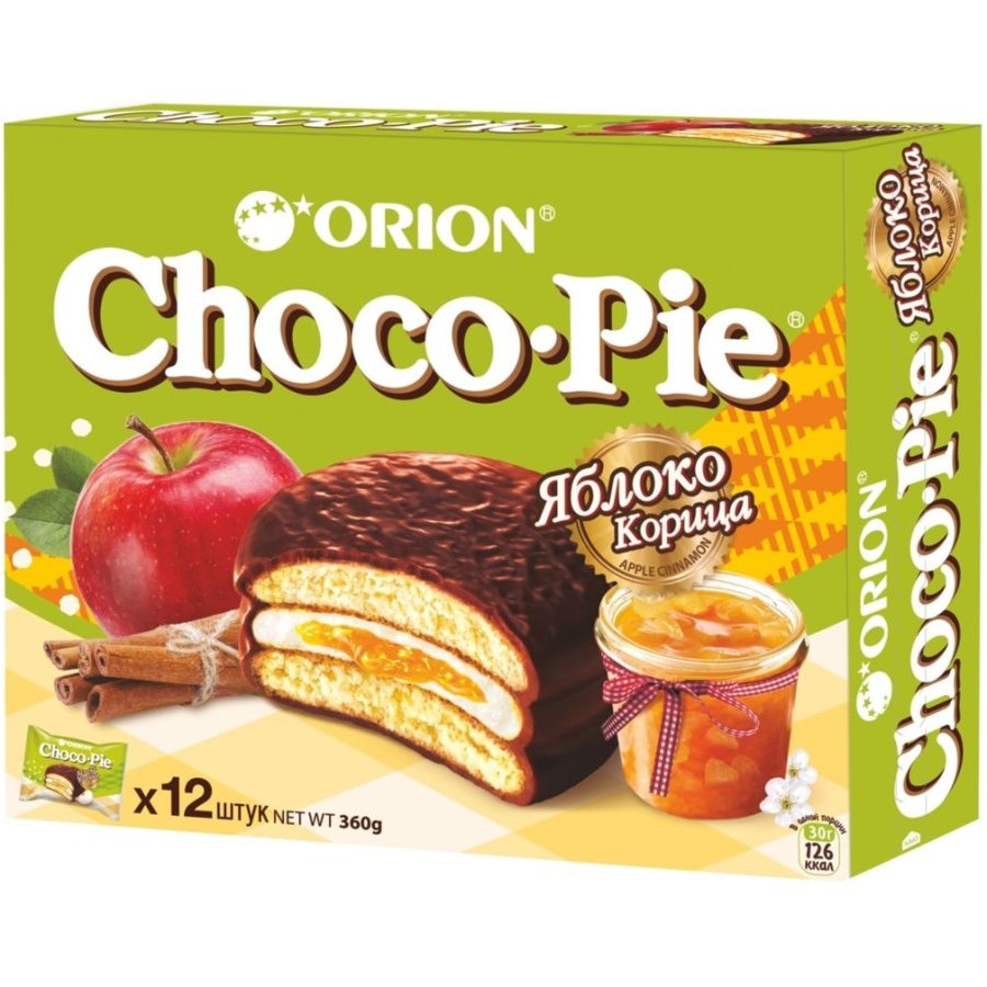 Пирожное Orion Choco-Pie Яблоко-Корица (360 гр) купить с доставкой по  Владикавказу и России | Alania-Market