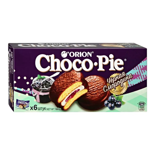 Пирожное Orion Choco-Pie Черная смородина (180 гр) Пирожное Orion Choco-Pie Черная смородина (180 гр)