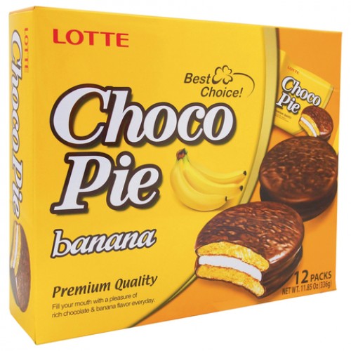Пирожное Lotte Choco Pie Банан (336 гр)