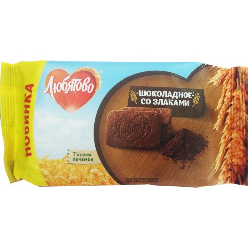 Печенье Любятово Шоколадное со злаками (114 гр)