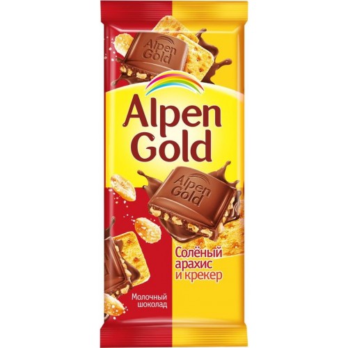 Шоколад Alpen Gold Соленый арахис и крекер (90 гр)