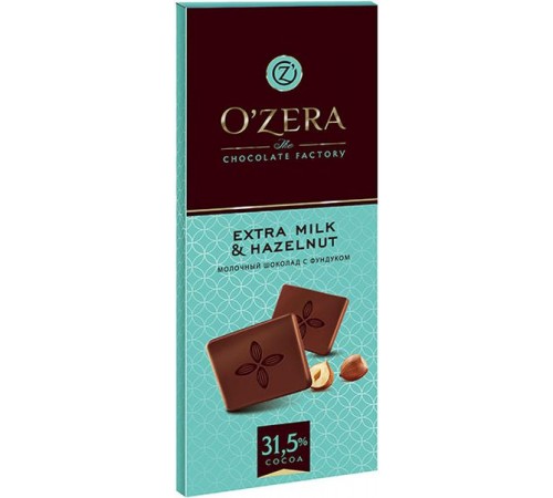 Шоколад молочный O'Zera Extra Milk & Hazelnut 31.5% (90 гр)