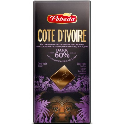Шоколад горький Кот-д-Ивуар 60% какао (100 гр)