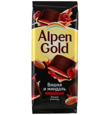 Шоколад Alpen Gold Темный Вишня и Миндаль (90 гр)