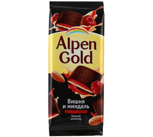 Шоколад Alpen Gold Темный Вишня и Миндаль (90 гр)