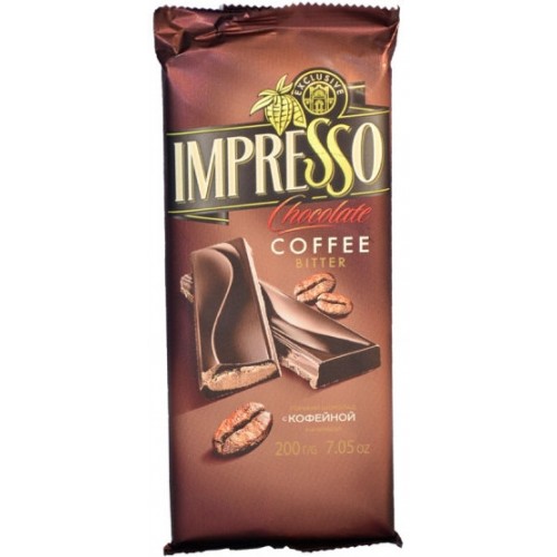 Шоколад горький Импрессо с кофейной начинкой (200 гр)