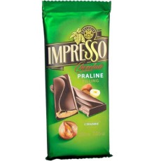 Шоколад горький Импрессо с начинкой пралине (200 гр)