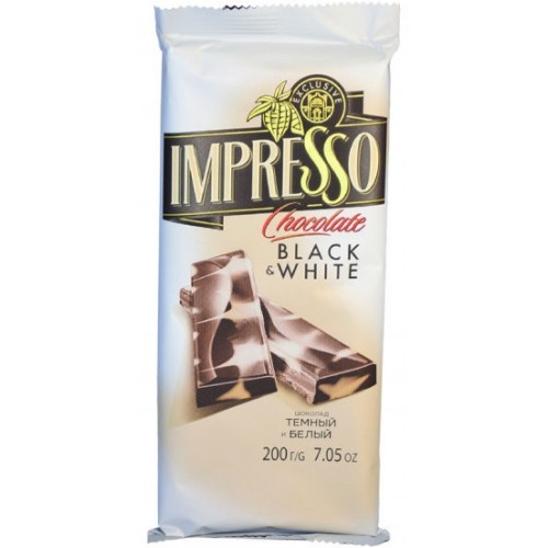 Шоколад Impresso темный и белый 90% (200 гр)