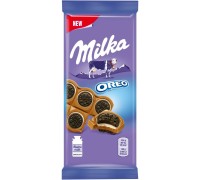 Шоколад молочный Milka с круглым печеньем Oreo (92 гр)