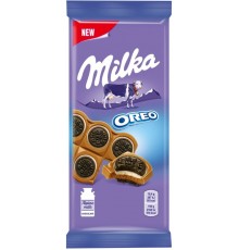 Шоколад молочный Milka с круглым печеньем Oreo (92 гр)