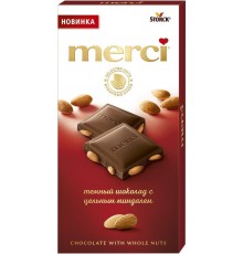 Шоколад тёмный Merci с цельным миндалём 50% (100 гр)