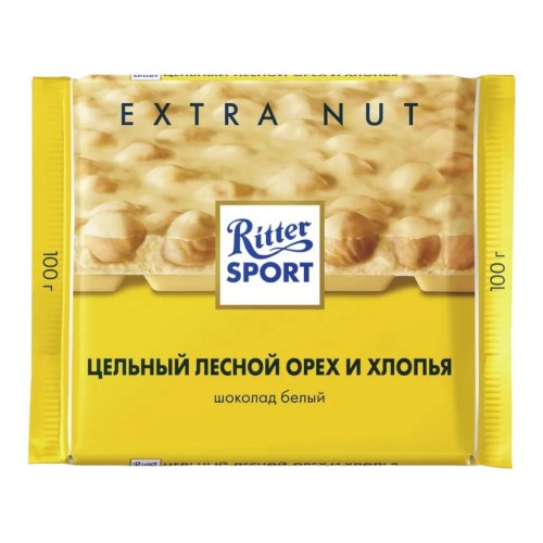Шоколад белый Ritter Sport Цельный лесной орех и хлопья (100 гр)