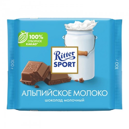 Шоколад молочный Ritter Sport Альпийское молоко (100 гр)