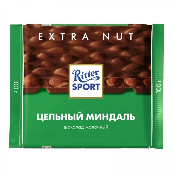 Шоколад молочный Ritter Sport Цельный миндаль (100 гр) Шоколад молочный Ritter Sport Цельный миндаль (100 гр)