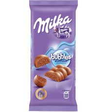 Шоколад молочный Milka Bubbles пористый (80 гр)