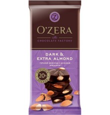 Шоколад горький O'Zera Dark & Extra almond 55% (90 гр)