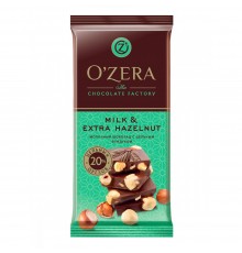 Шоколад молочный O'Zera Milk & Extra hazelnut 27.4% (90 гр)