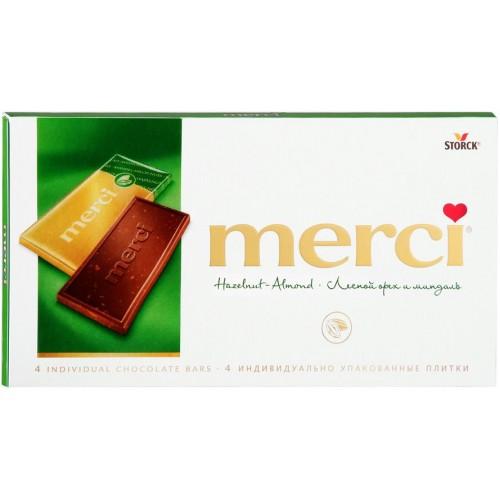 Шоколад Merci Лесной орех и миндаль 32% (100 гр)