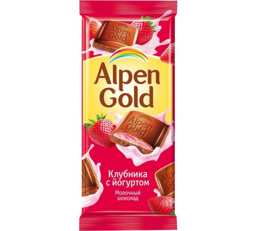 Шоколад Alpen Gold Клубника с йогуртом (90 гр)