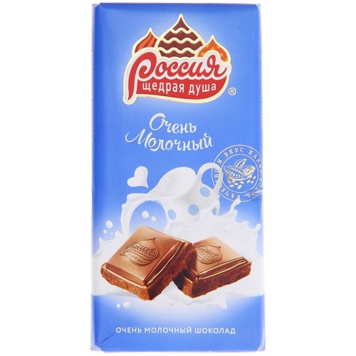 Шоколад Россия Щедрая душа Очень молочный (95 гр)