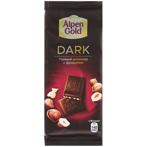 Шоколад Alpen Gold Dark Темный с фундуком (85 гр)