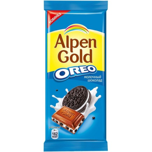 Шоколад молочный Alpen Gold Oreo с печеньем (95 гр)