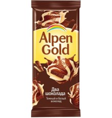 Шоколад Alpen Gold Два шоколада (90 гр)