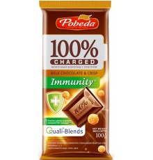 Шоколад молочный с криспом Победа вкуса Charged Immunity (100 гр)