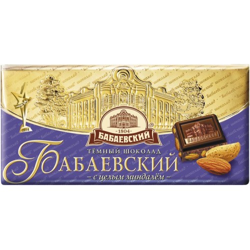 Шоколад темный Бабаевский с целым миндалем (90 гр)