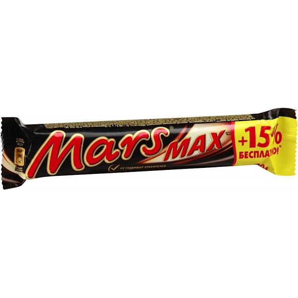 Шоколадный батончик Mars Max 1+1 (81 гр) Шоколадный батончик Mars Max 1+1 (81 гр)
