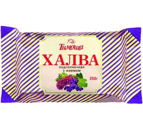 Халва подсолнечная с изюмом Тимоша (250 гр)