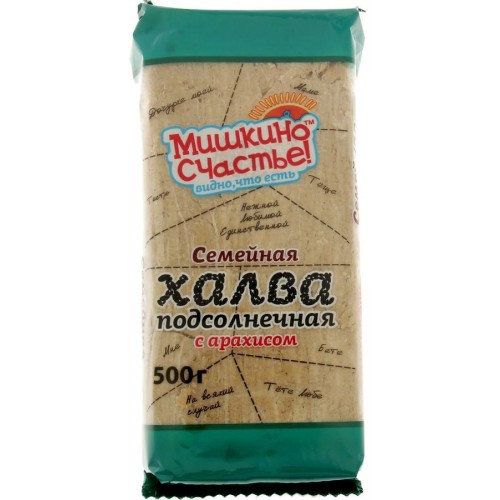 Халва Мишкино счастье подсолнечная с арахисом (500 гр)
