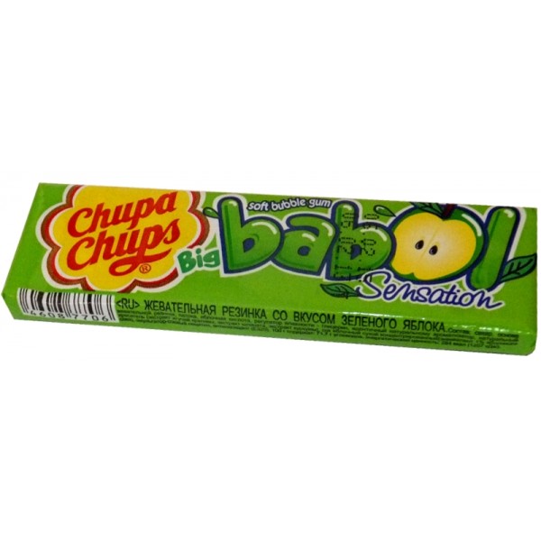 Жевательная резинка Chupa Chups Big Babol со вкусом зеленого яблока (22.5 гр)