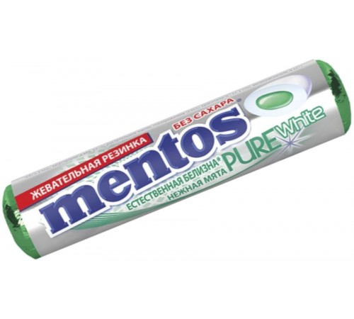 Жевательная резинка Mentos Pure White Нежная мята (15.5 гр)