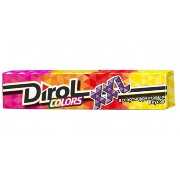 Жевательная резинка Dirol Colors XXL Фруктовое ассорти (19 гр) Жевательная резинка Dirol Colors XXL Фруктовое ассорти (19 гр)