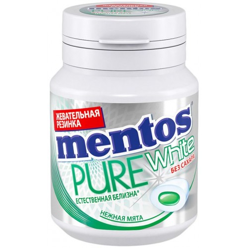 Жевательная резинка Mentos Pure White Нежная мята (54 гр)