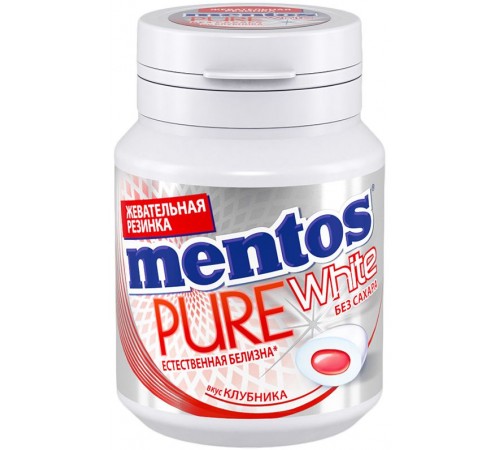 Жевательная резинка Mentos Pure White Клубника (54 гр)