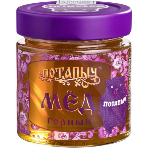 Мёд горный натуральный Потапыч (250 гр) ст/б