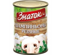 Шампиньоны Знаток резаные (400 гр) ж/б