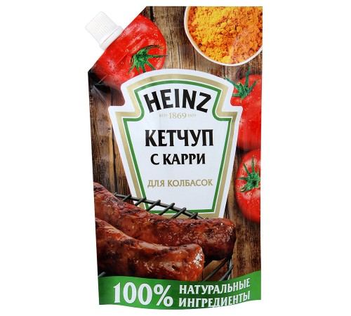 Кетчуп Heinz с карри для колбасок (350 гр) д/п