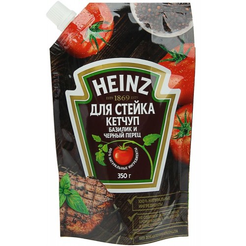 Кетчуп Heinz Базилик и черный перец для стейка (350 гр)