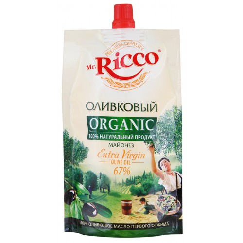 Майонез Mr.Ricco Organic Оливковый 67% Extra Virgin (400 мл)
