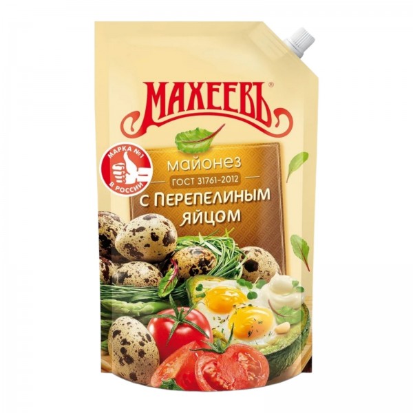 Майонез Махеевъ С перепелиным яйцом 50.5% (400 мл) д/п Майонез Махеевъ С перепелиным яйцом 50.5% (400 мл) д/п