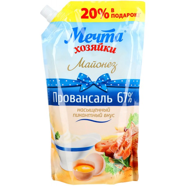 Майонез Мечта Хозяйки Провансаль 67% (700 мл) д/п Майонез Мечта Хозяйки Провансаль 67% (700 мл) д/п