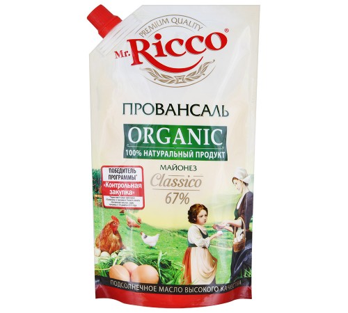 Майонез Mr.Ricco Organic Провансаль 67% Classico (400 мл)